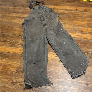 Carhartt Bib Overalls Brown Men’s Work Overalls Distressed